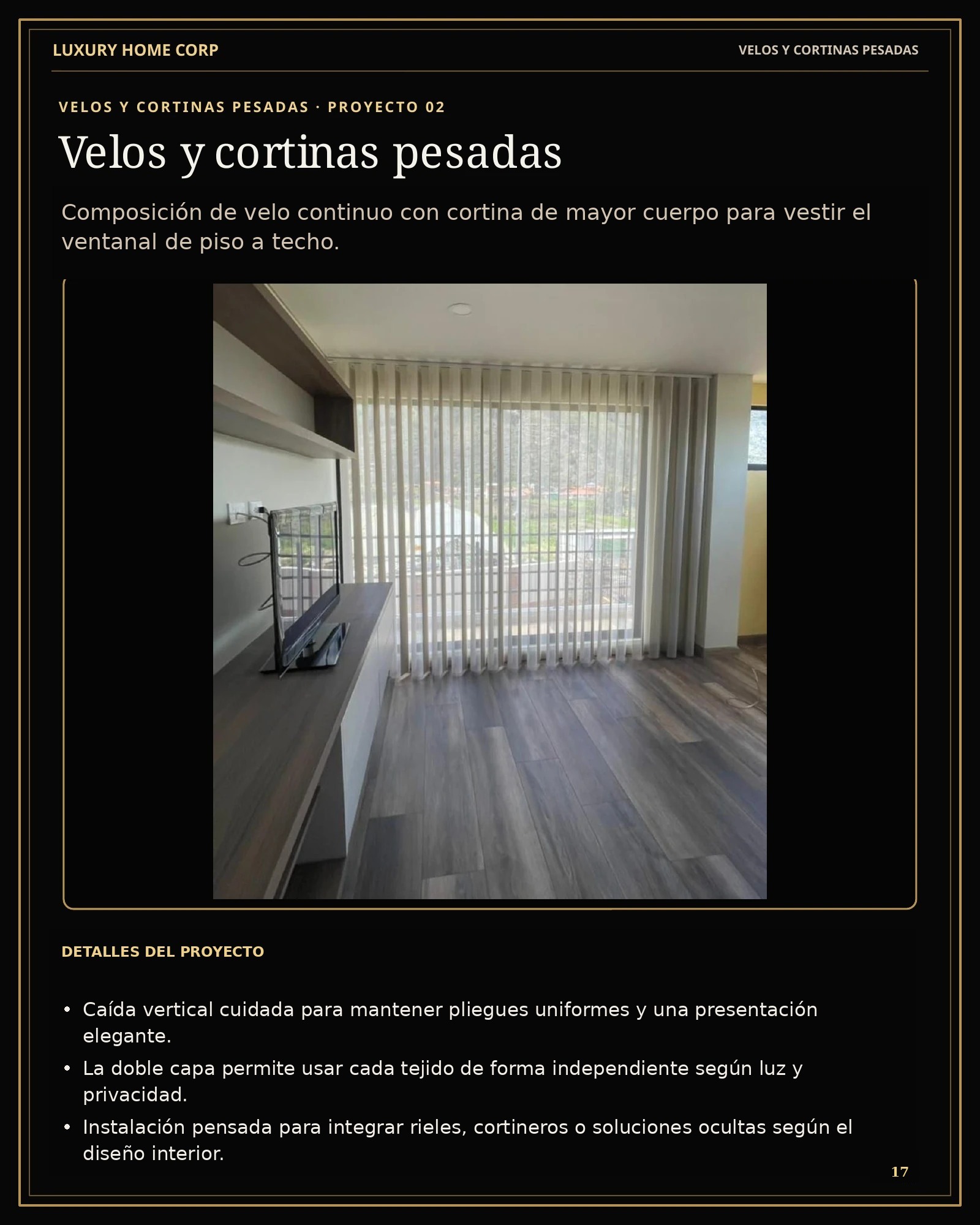 Portafolio de Cortinería página 17